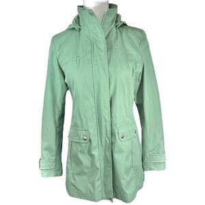 Weatherproof - Green Waterproof Rain Slicker Jacket w/ Hood- Size S